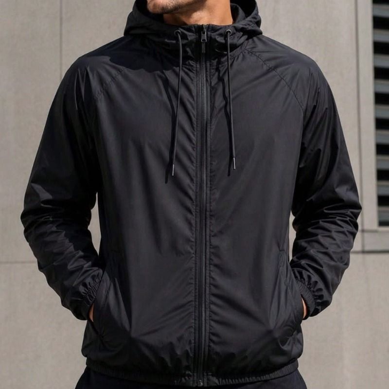 Jaqueta Corta Vento Masculina Impermeável Capuz Zíper Bolso (P ao G3)
