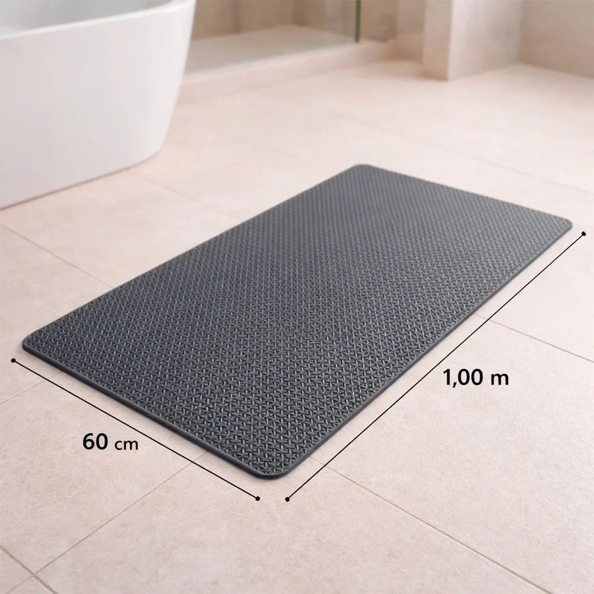 Tapete Para Banheiro Box Antiderrapante 1,00 X 0,60 M Pvc (3 cores)