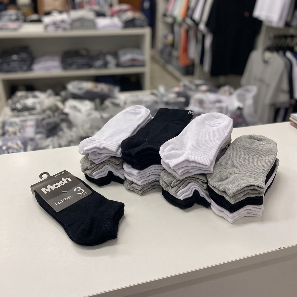 Kit 10 Pares Meia Invisível Soquete Algodão Confortável Mash
