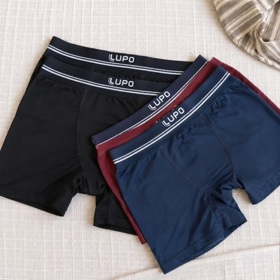 Kit 6 Cuecas Boxer Lupo Microfibra Sem Costura Box Masculina (P ao GG)