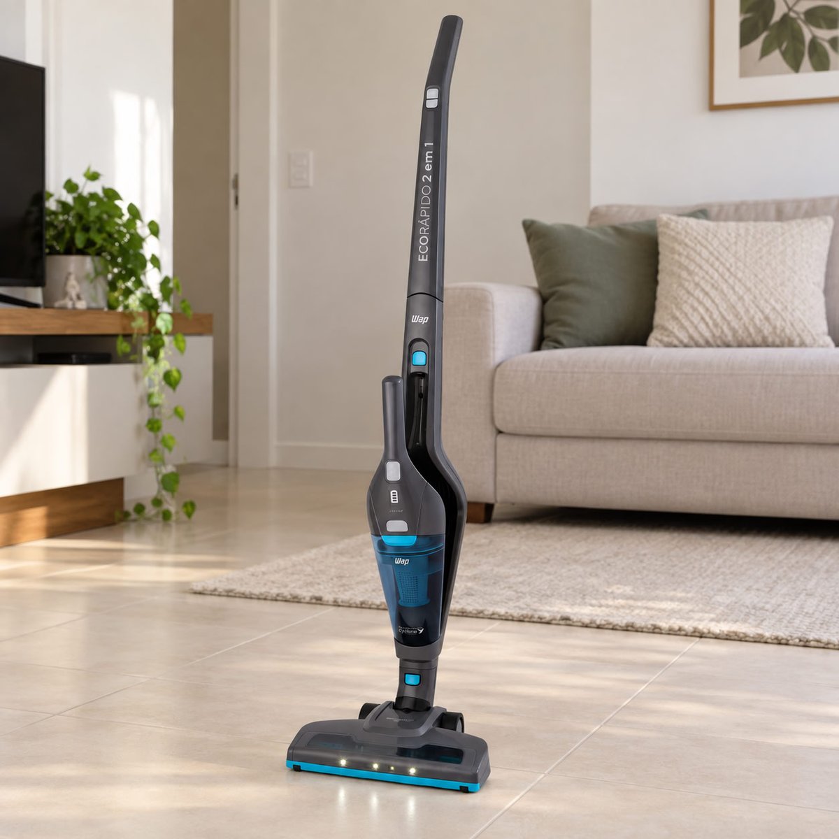 Aspirador de Pó Portátil WAP Eco Rápido com Iluminação Led Vertical 2 velocidades