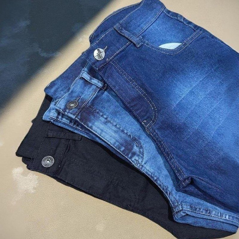 Kit Com 3 Calças Jeans Masculina Skinny Corte Tradicional