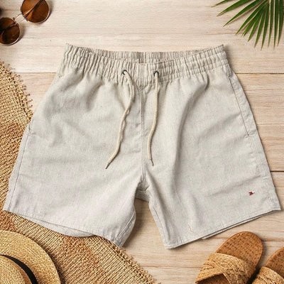 Shorts Linho Masculino Sandrini Casual Verão Confortável (P ao GG)