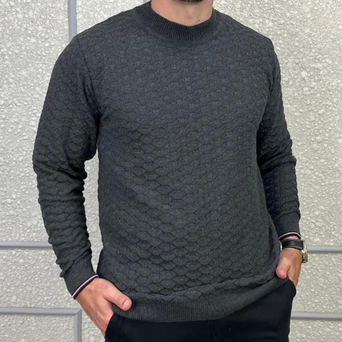 Suéter Masculino Blusa De Frio Tricô Lã Social Casual Liso