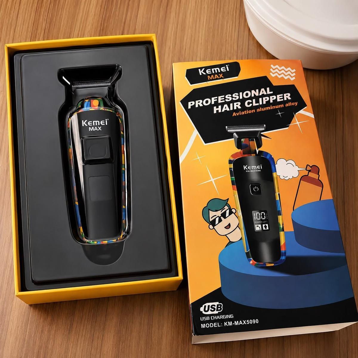 Máquina De Acabamento Profissional Kemei - Max5090 Visor Lcd