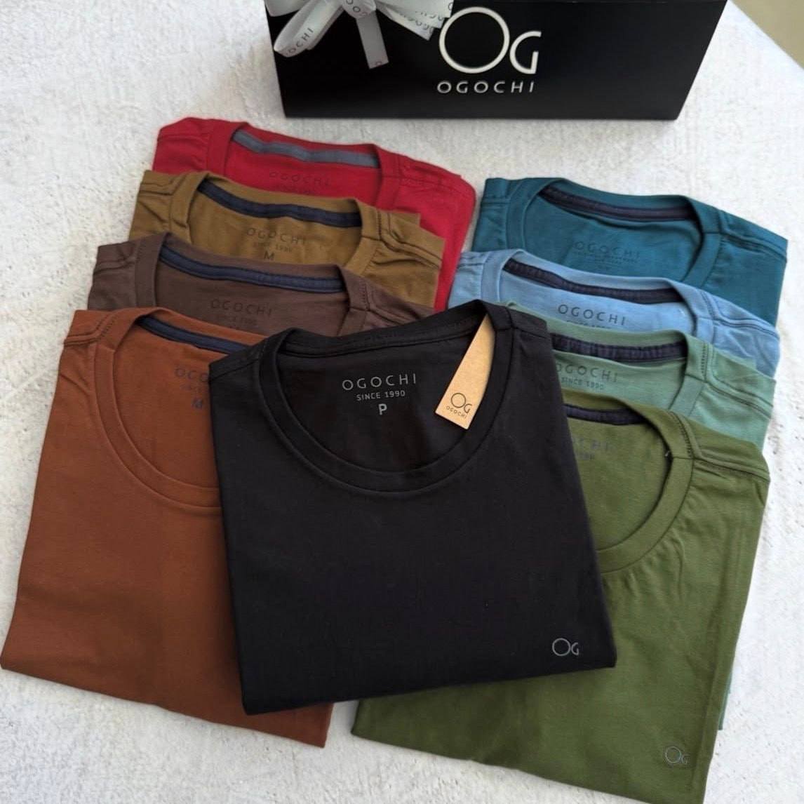 Camiseta Básica Ogochi Masculina Lisa Tecido Premium Oficial