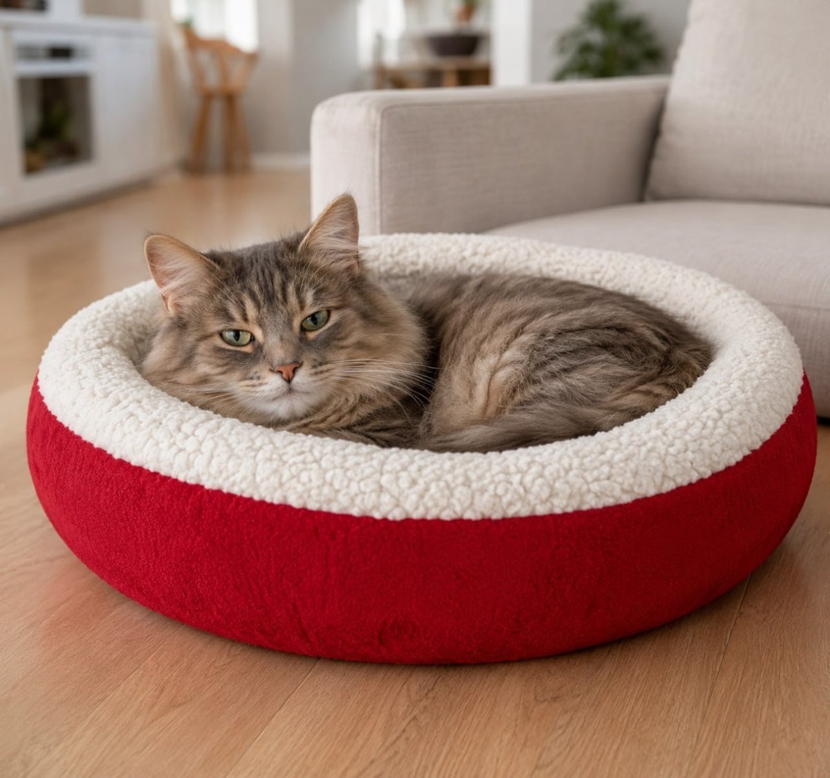 Caminha Redonda Pet Sherpa Cama Para Cães Gatos Macia Quente
