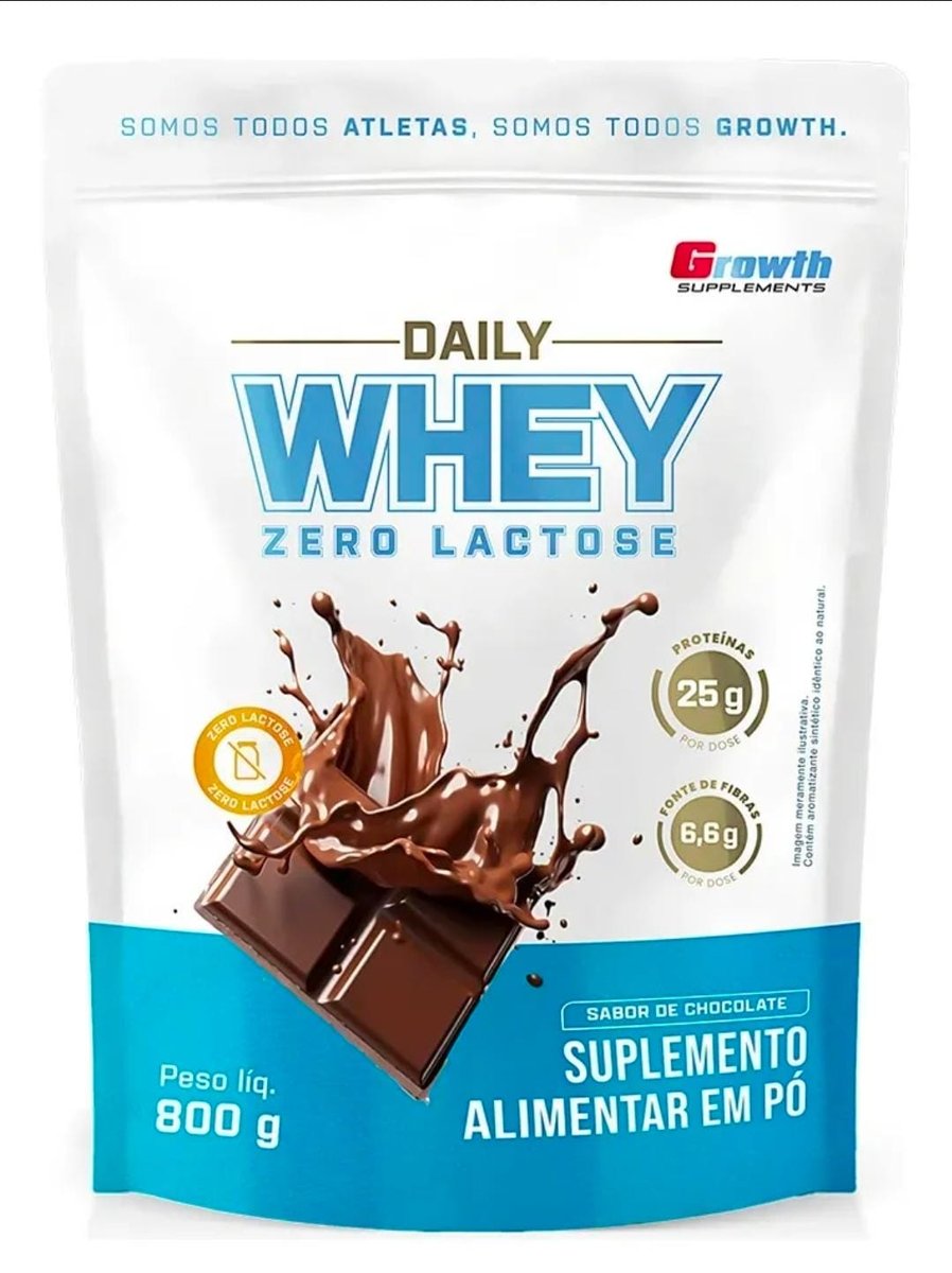 Daily Whey Protein Zero Lactose 800g Growth Supplements Chocolate