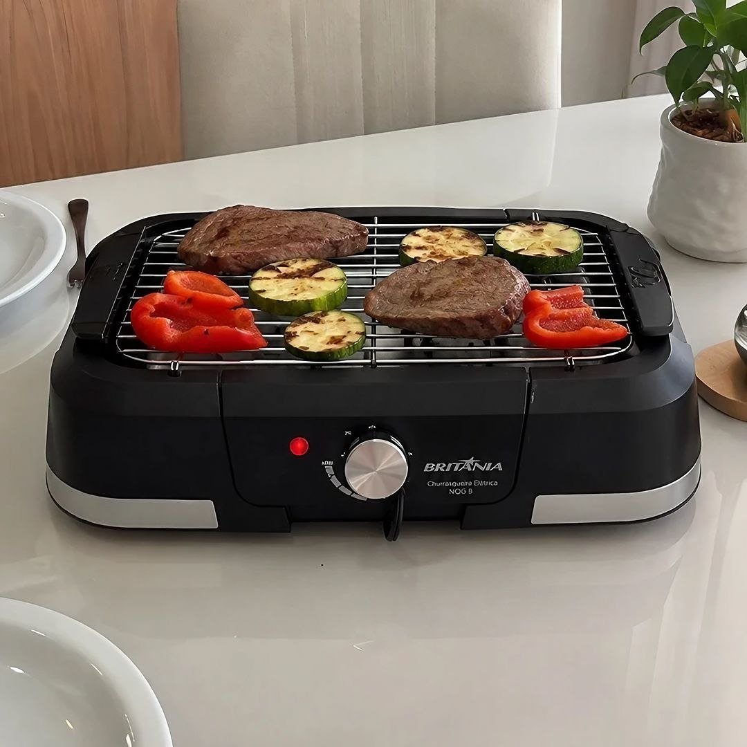 Churrasqueira Elétrica Britânia Bcq10a 1500w Compacta 127v