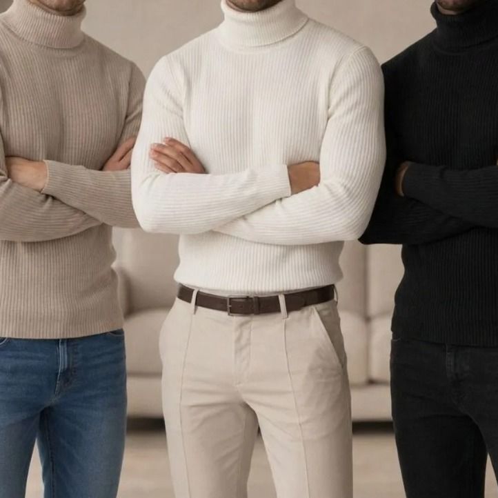 Kit 3 Blusa Cacharrel Gola Alta Masculina Inverno Estiloso (PP ao GG)