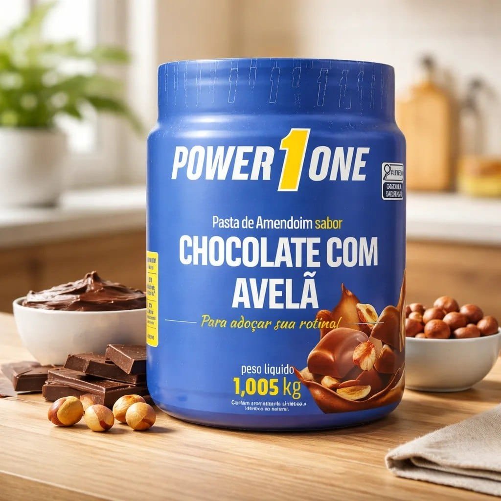 Pasta Amendoim Chocolate Avelã Zero Lactose Power 1 One 1kg