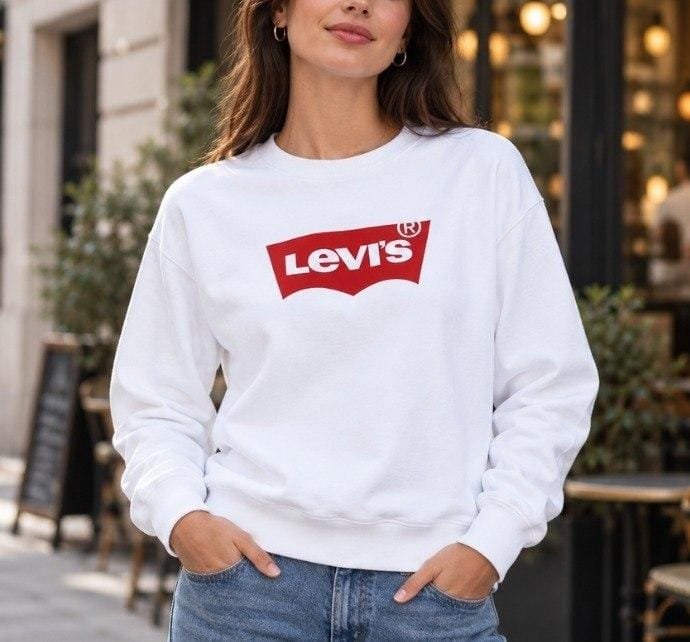 Moletom Levi's Crewneck Fleece Feminino - Branco