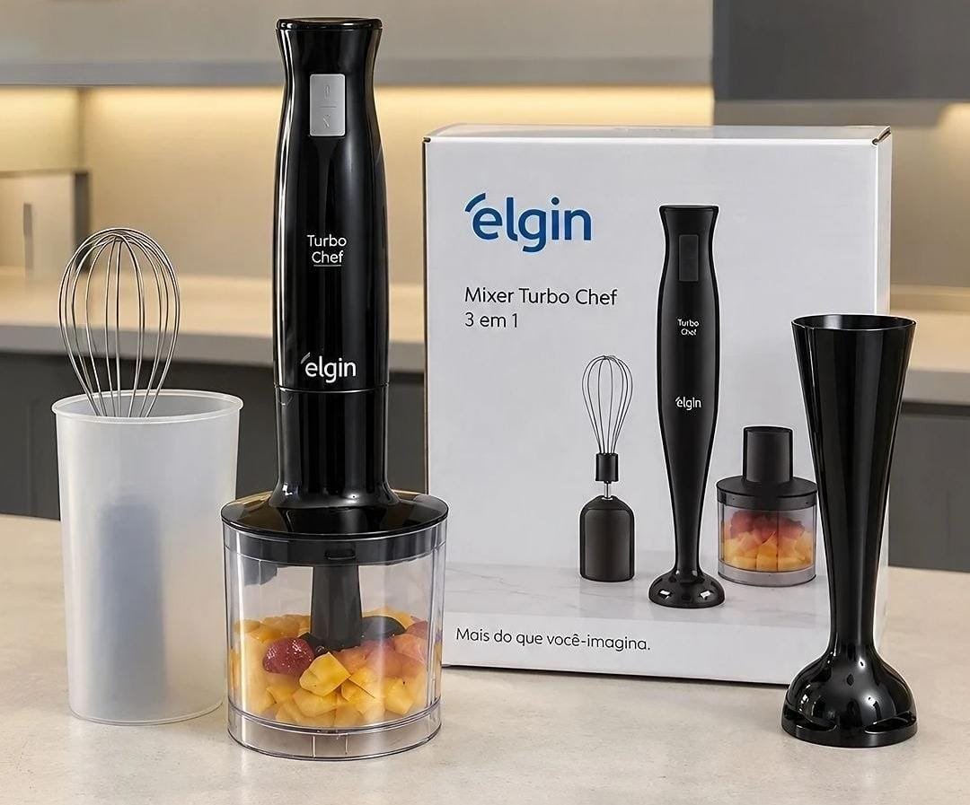 Mixer Vertical Turbo Chef Elgin 3 Em 1 200w Preto 110v ​