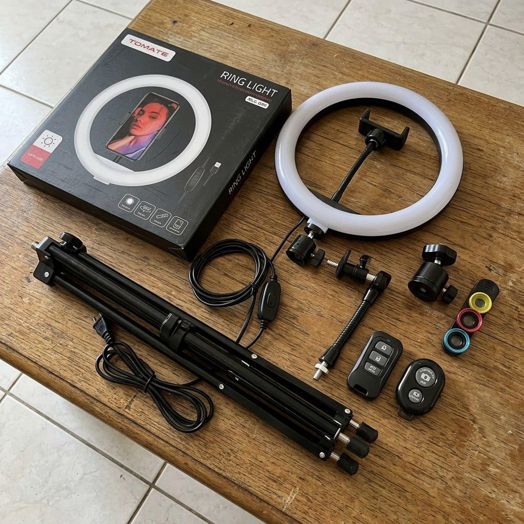 Ring Light Led Iluminador 26cm+tripé 2.1m Ringlinght Luz Led