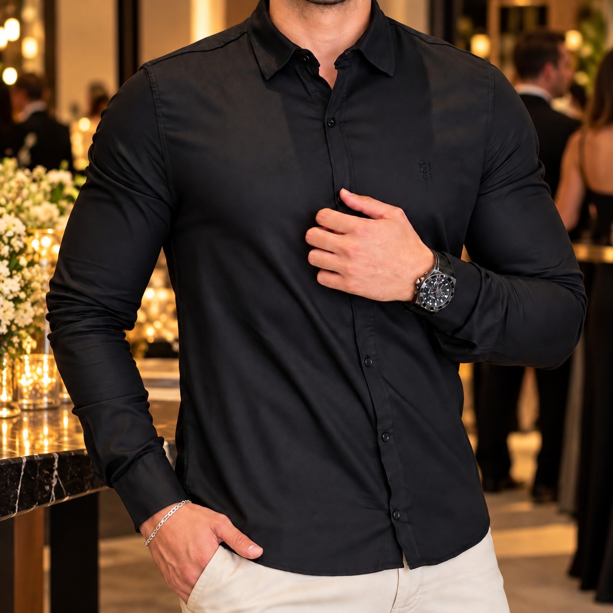 Camisa Slim Fit Polo Wear Masculina (P ao GG)