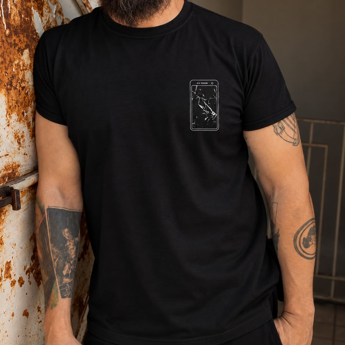 Camiseta Reserva Masculina Cracked Screen Phone