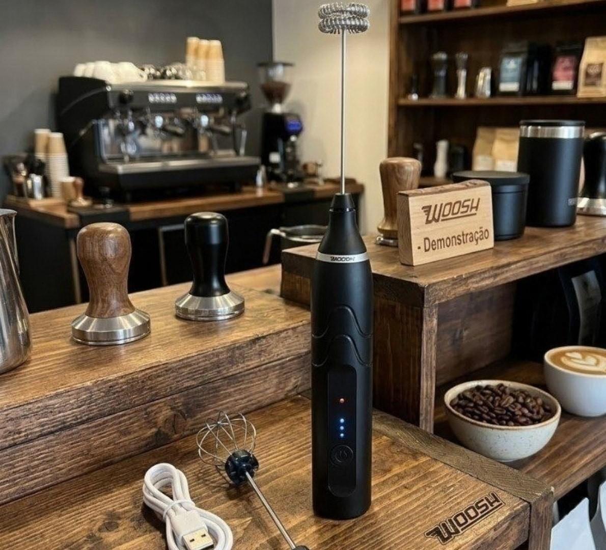Mini Mixer Misturador De Bebidas Elétrico 2 Em 1 Portátil Recarregável Mexedor De Ovos Leite Whey Café Espuma Shake Drinks Capuccino Suco Blackbom