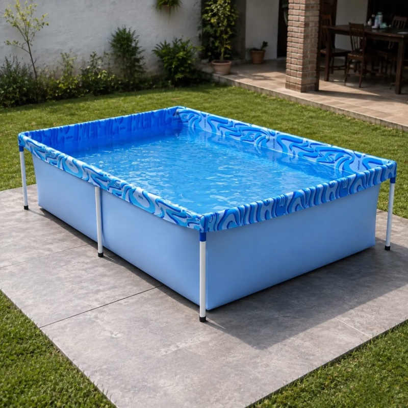 Piscina Retangular Infantil Mor 1.000L Azul 1002