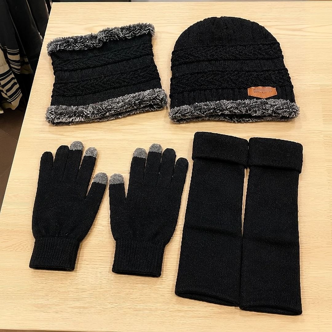 Kit De Frio Touca Gorro Luva Cachecol Meia Térmica Quente