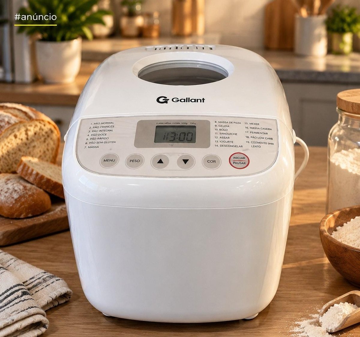 Panificadora 19 Programas Gallant 600w 220v (GPA1E19A) ​
