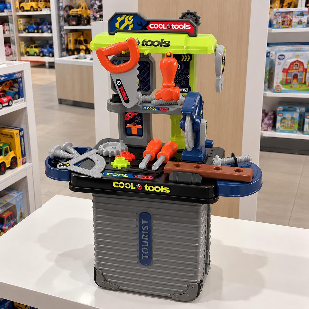 Maleta De Ferramentas Infantil Mini Bancada C/31pç Maxi Toys