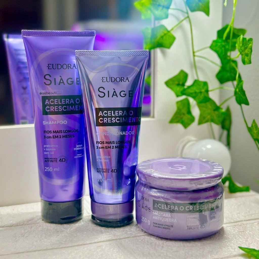 Kit Siàge Acelera o Crescimento: Shampoo 250ml + Máscara Capilar 250g + Condicionador 200ml