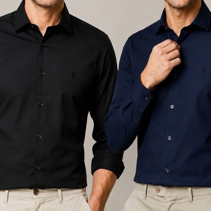Kit com 2 Camisas Slim Fit Polo Wear (P ao G1)