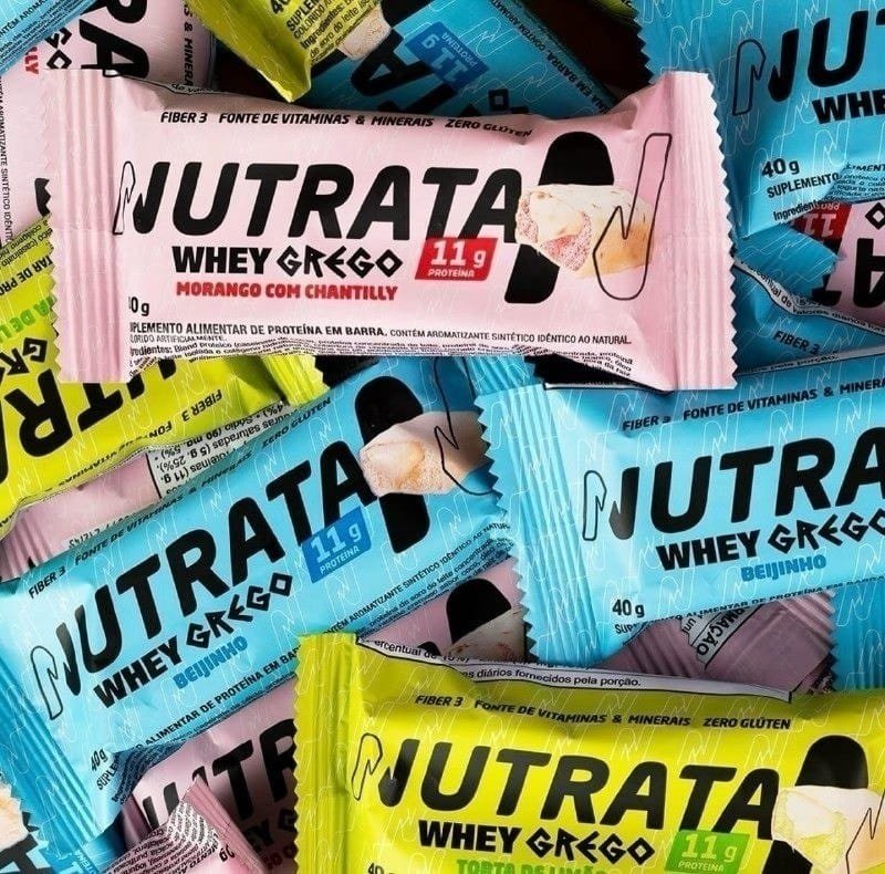 Whey Grego Bar Protein 12 Unidades Nutrata Sabor Cookies And Cream