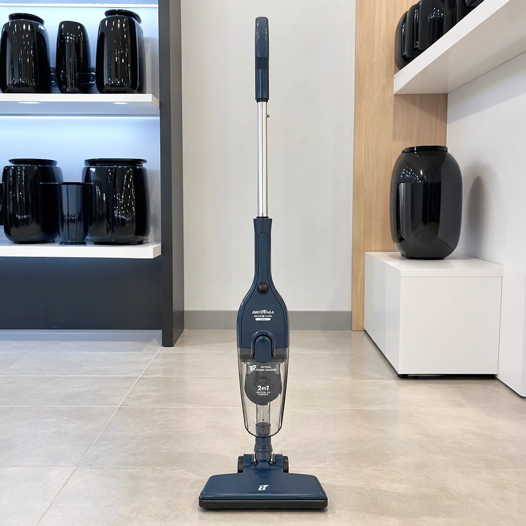 Aspirador de Pó Vertical Britânia 2 em 1 com Filtro Ciclone 1400W BAS30 1,5L Azul 127V