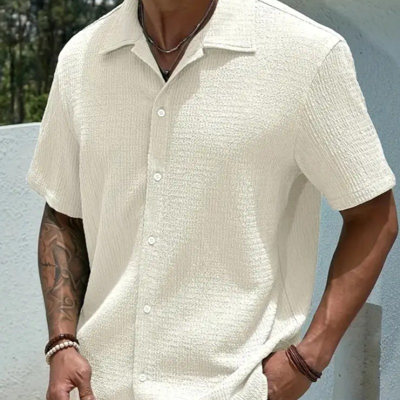 Camisa Casual Masculina Texturizada C/botões Old Money (P ao GG)