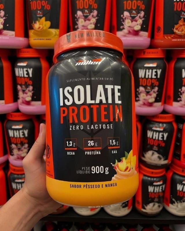 🍑 Solate Protein Zero Lactose New Millen 900g Pêssego e Manga
