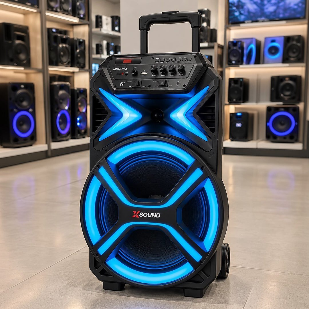 Caixa de Som Amplificada Bluetooth Mondial CM-550-L 550W USB