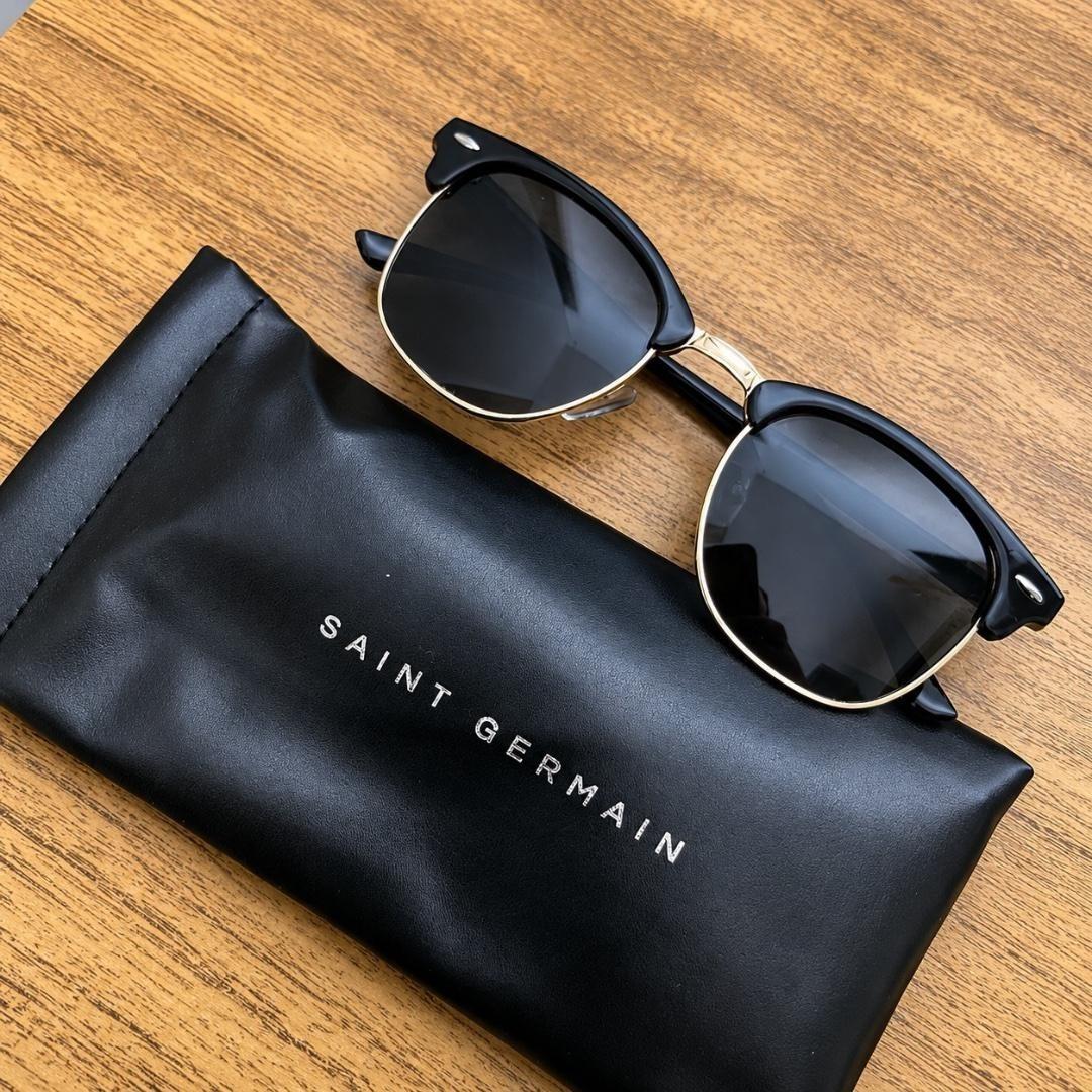 Óculos de Sol Clubmaster Soho Green Black, da Saint Germain, em Metal Preto