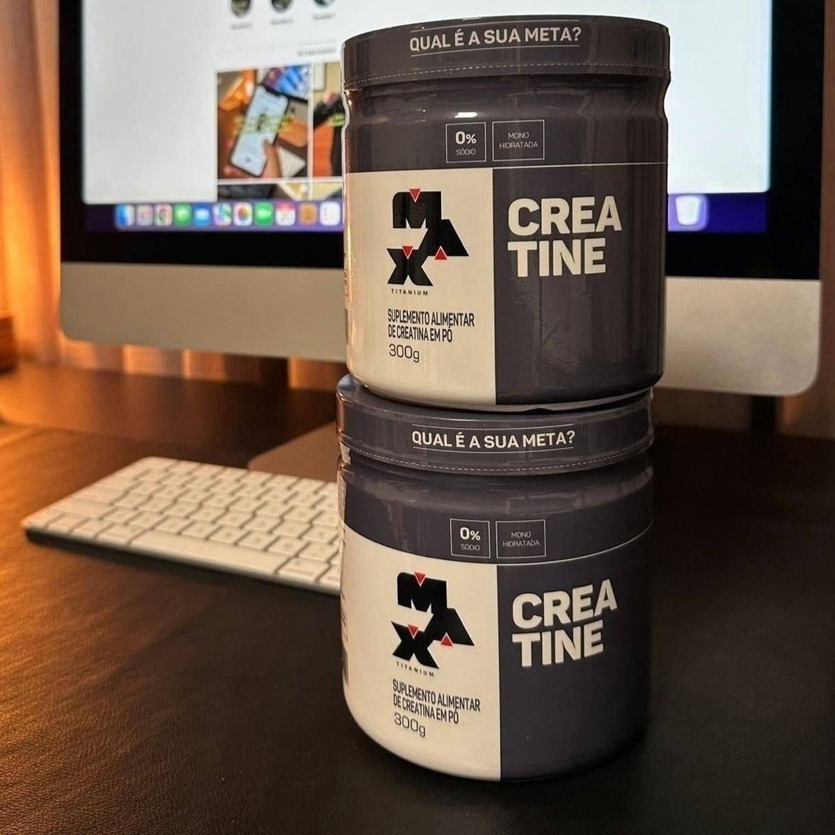 Kit 2x Creatina 300g Creatina Monohidratada Max Titanium