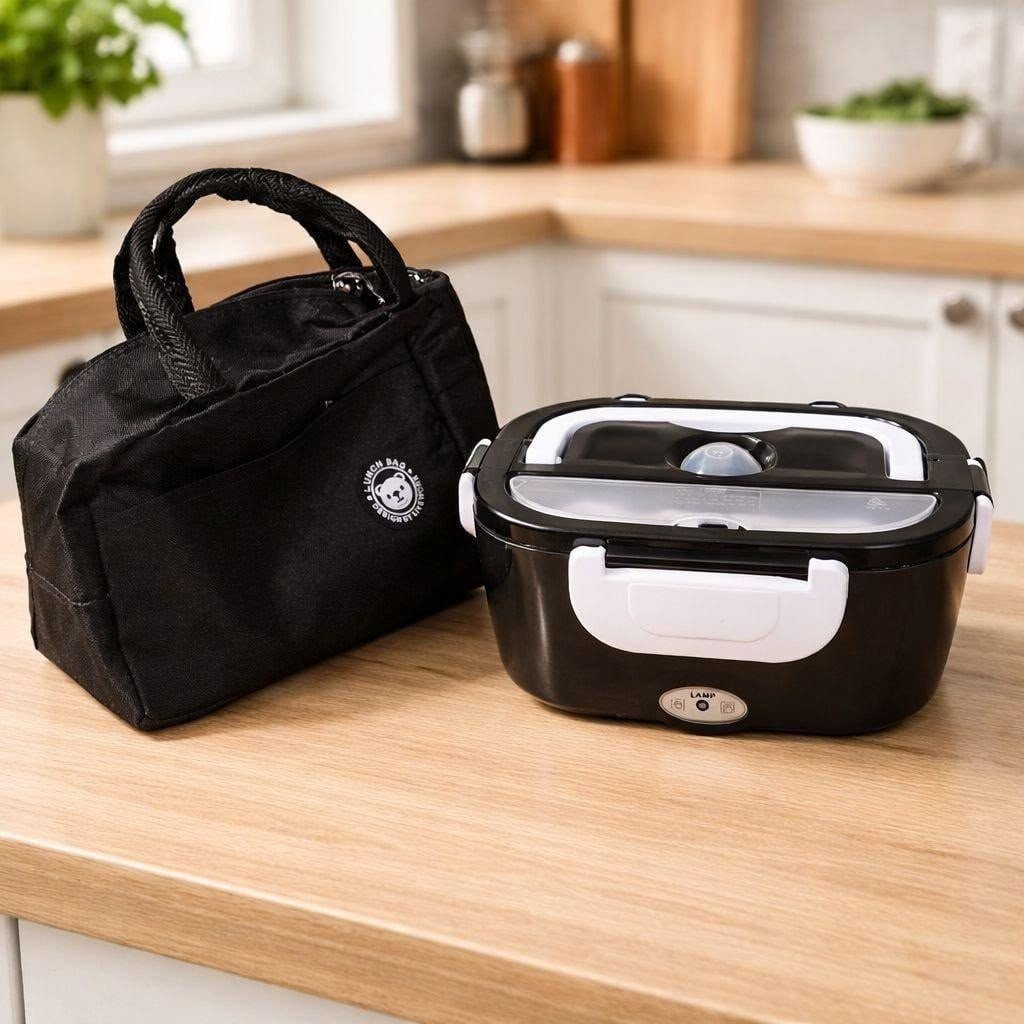 Marmita Elétrica Térmica Preta Bivolt + Bolsa Térmica