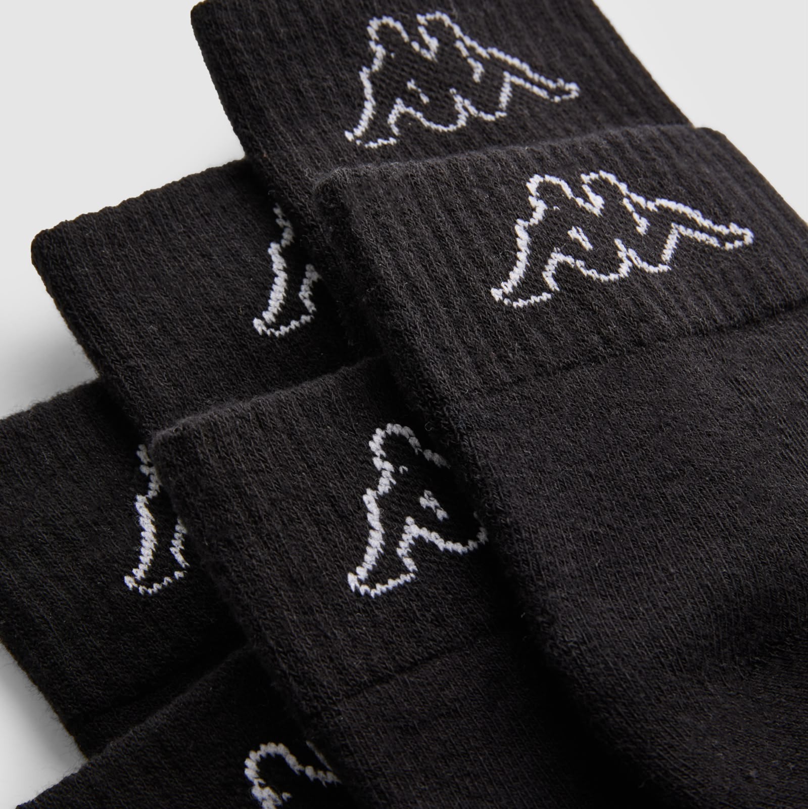 Kit 6 Pares Meias Kappa Algodão Cano Médio Conforto Original Preto 38-43