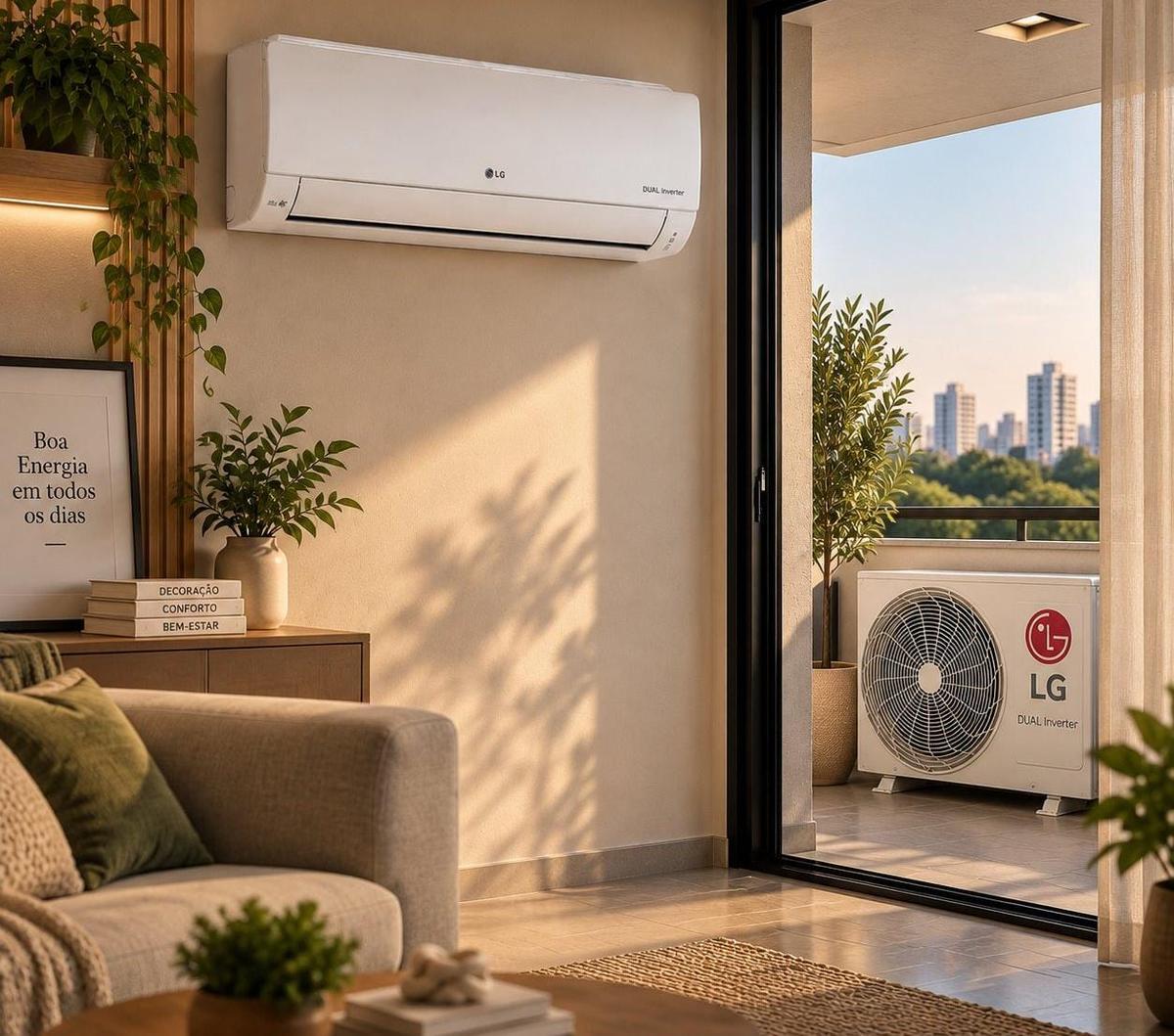 Ar condicionado Split Hi wall LG Dual Inverter Compact 12.000 BTUS Frio (2 anos de garantia) ​