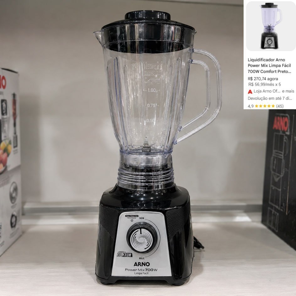 Liquidificador Power Mix Arno 700w LQ35 Preto 127V