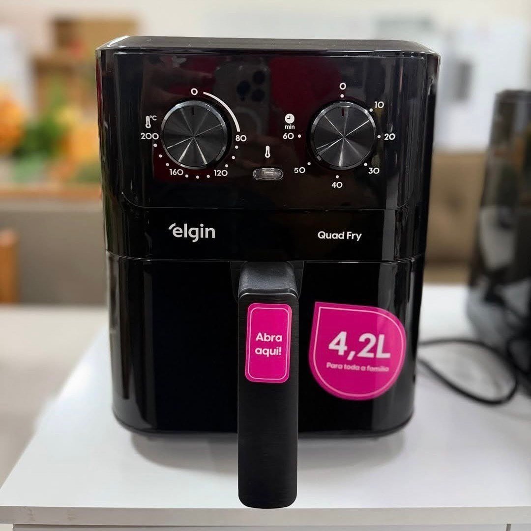 Fritadeira Elétrica Air Fryer Quad Fry 4,2 L,1400w Preto Elgin
