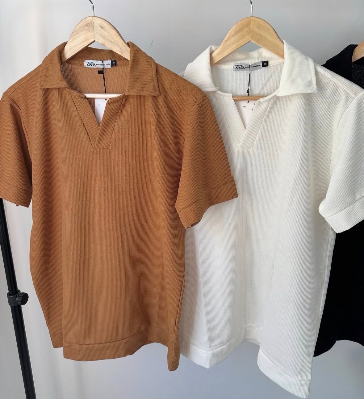 Camisa Camiseta Polo Masculina Texturizada Sem Botão