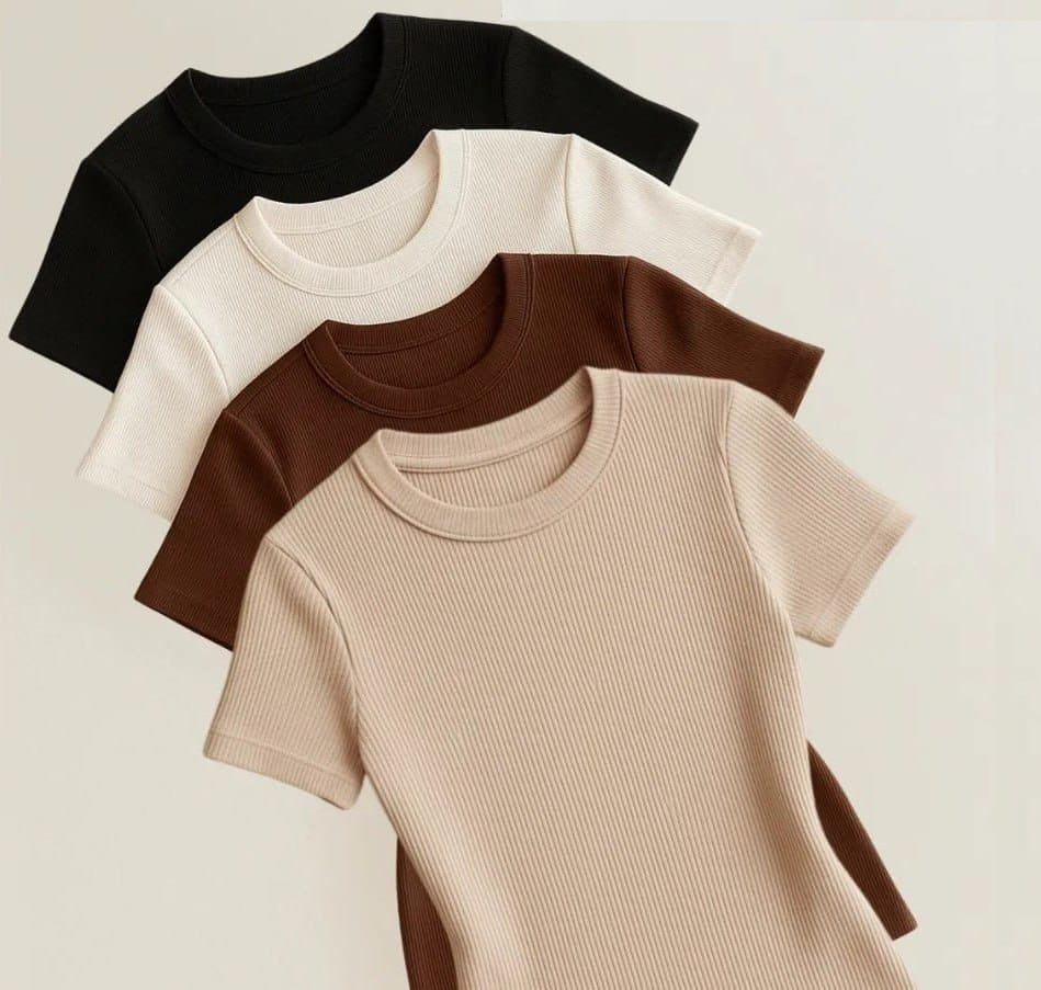 Kit com 4 Blusas Ribana Canelada