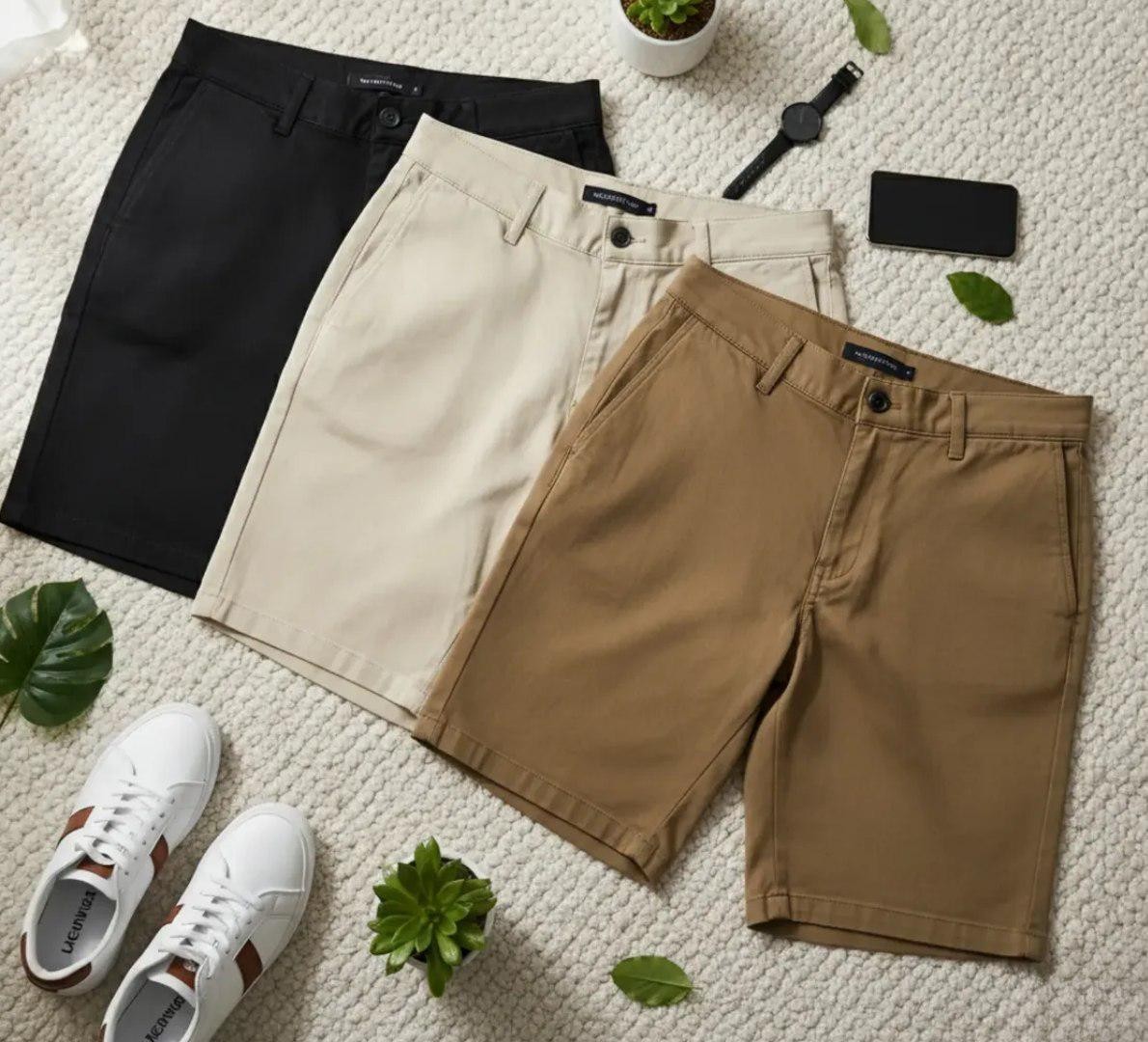 Kit 3 Bermuda Masculina Sarja Short Jeans Social Brim Lisa (38 a 46)