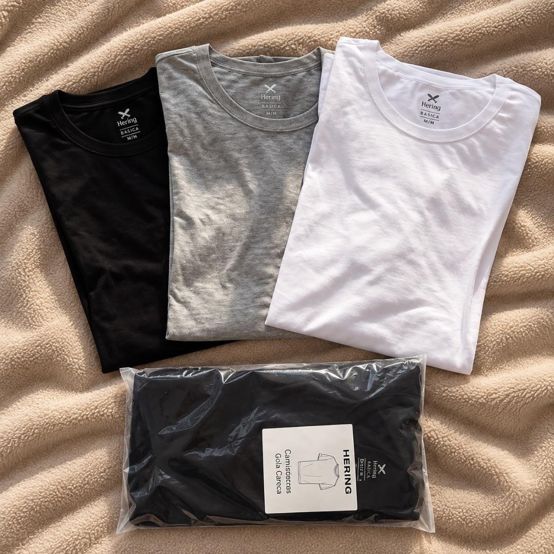 Kit com 3 Camisetas Hering