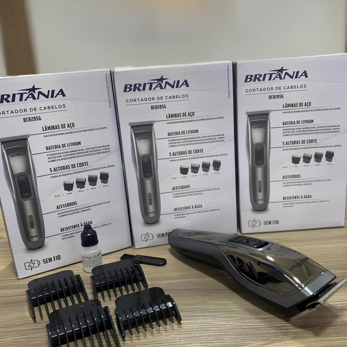 Cortador de Cabelos Britânia BCR20SG Cinza 3W Bivolt