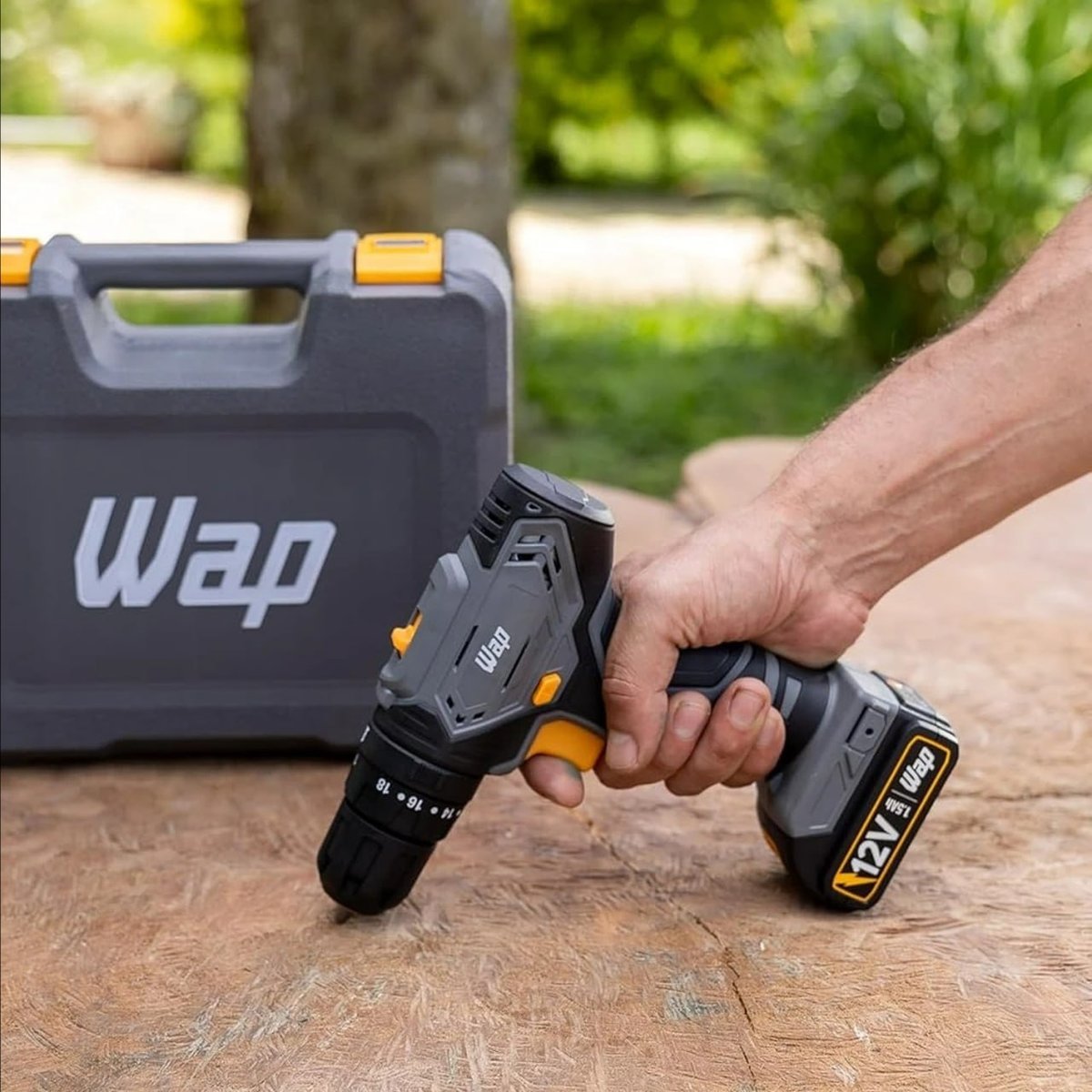 WAP Parafusadeira Furadeira de Impacto à Bateria WF 12K4.2 com e Kit Acessórios e Maleta