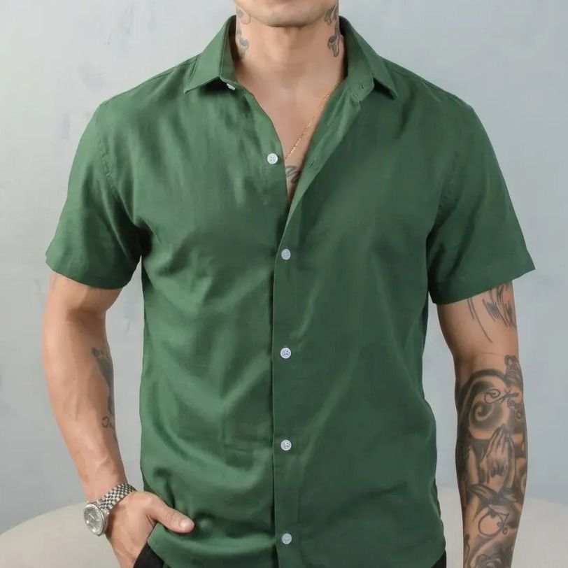 Camisa Social Masculina Gola Italiana Confortável (P ao XG)