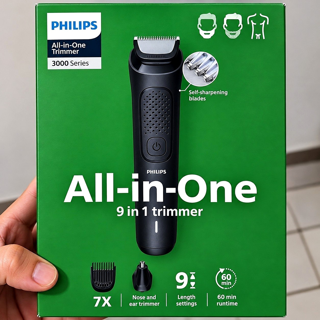 🪒 Aparador de Pelos Philips All-in-One 9 em 1 Série 3000