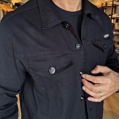 Jaqueta Masculina Sarja Jeans Slim Cores Clássicas Premium