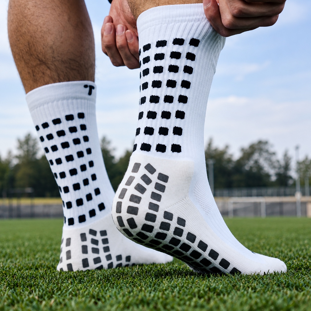 3 Pares Meia Antiderrapante Esportiva (4 cores)