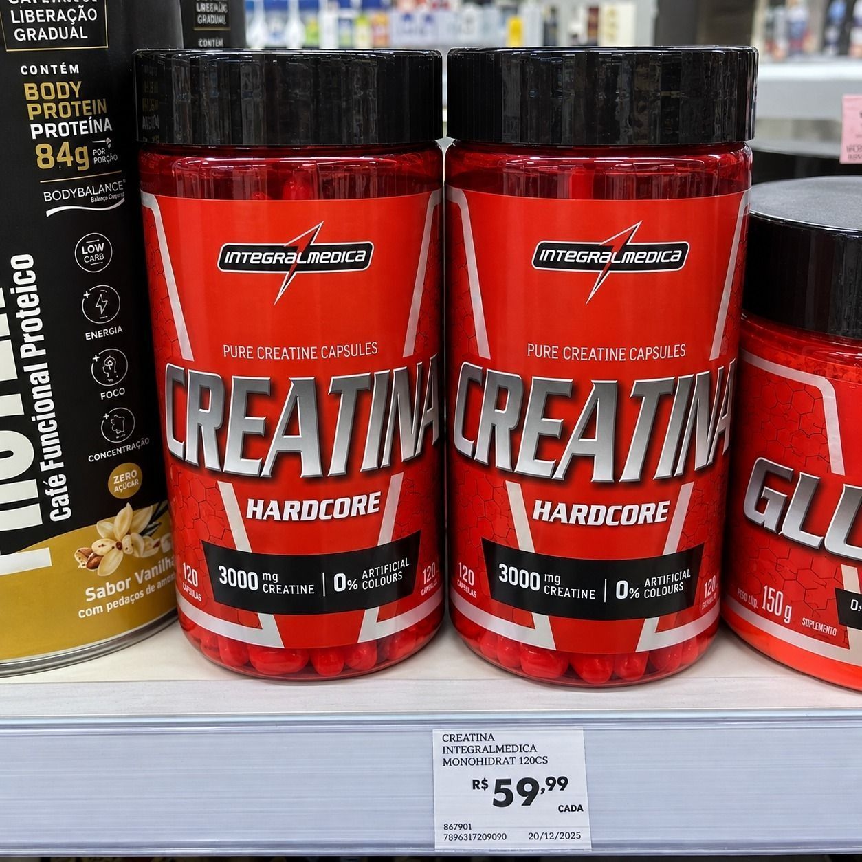 Creatina Hardcore 120 Cápsulas Integralmedica